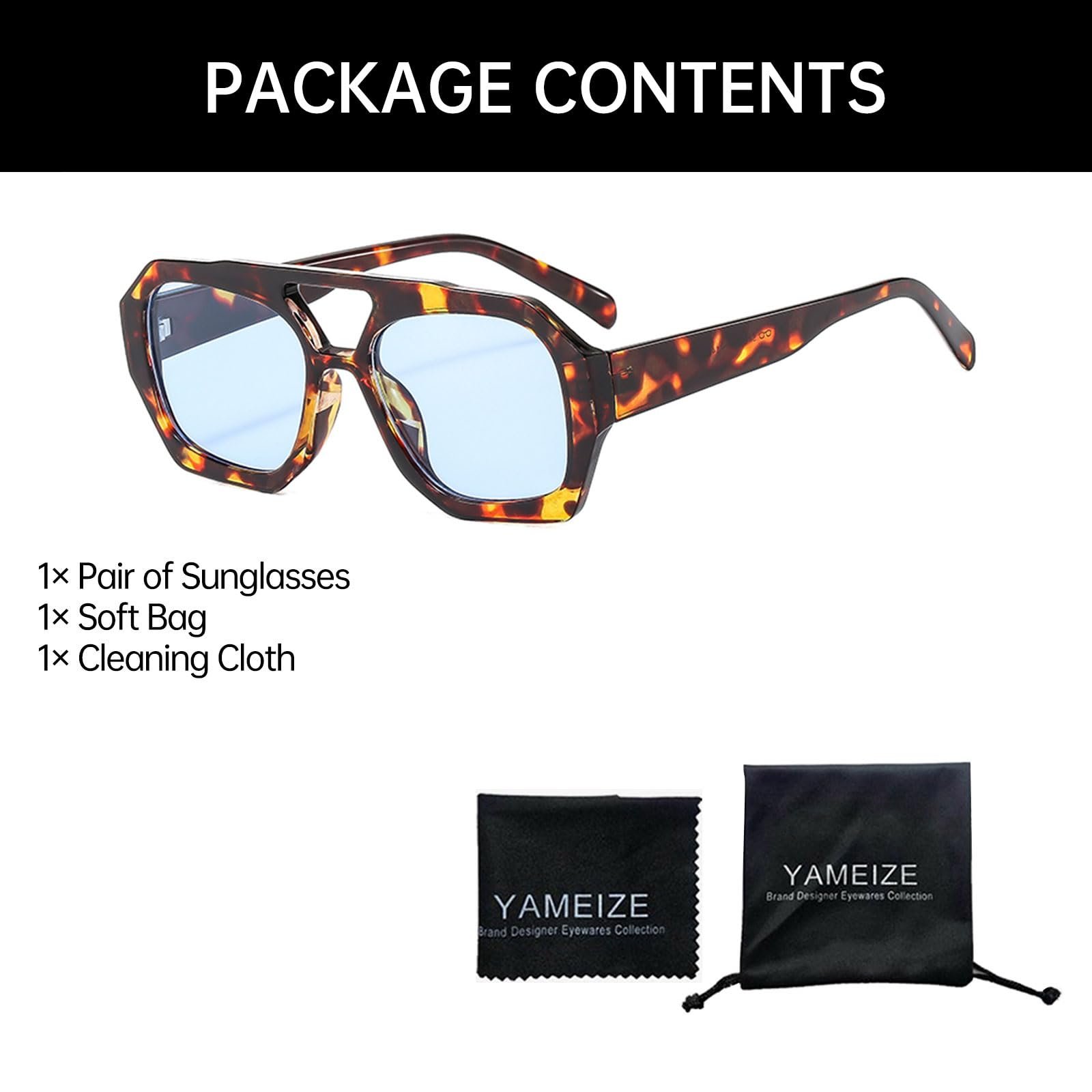 Сонцезахисні окуляри Авіатори YAMEIZE 70-х Ретро з подвійним містком для жінок і чоловіків Класичні, фото №6