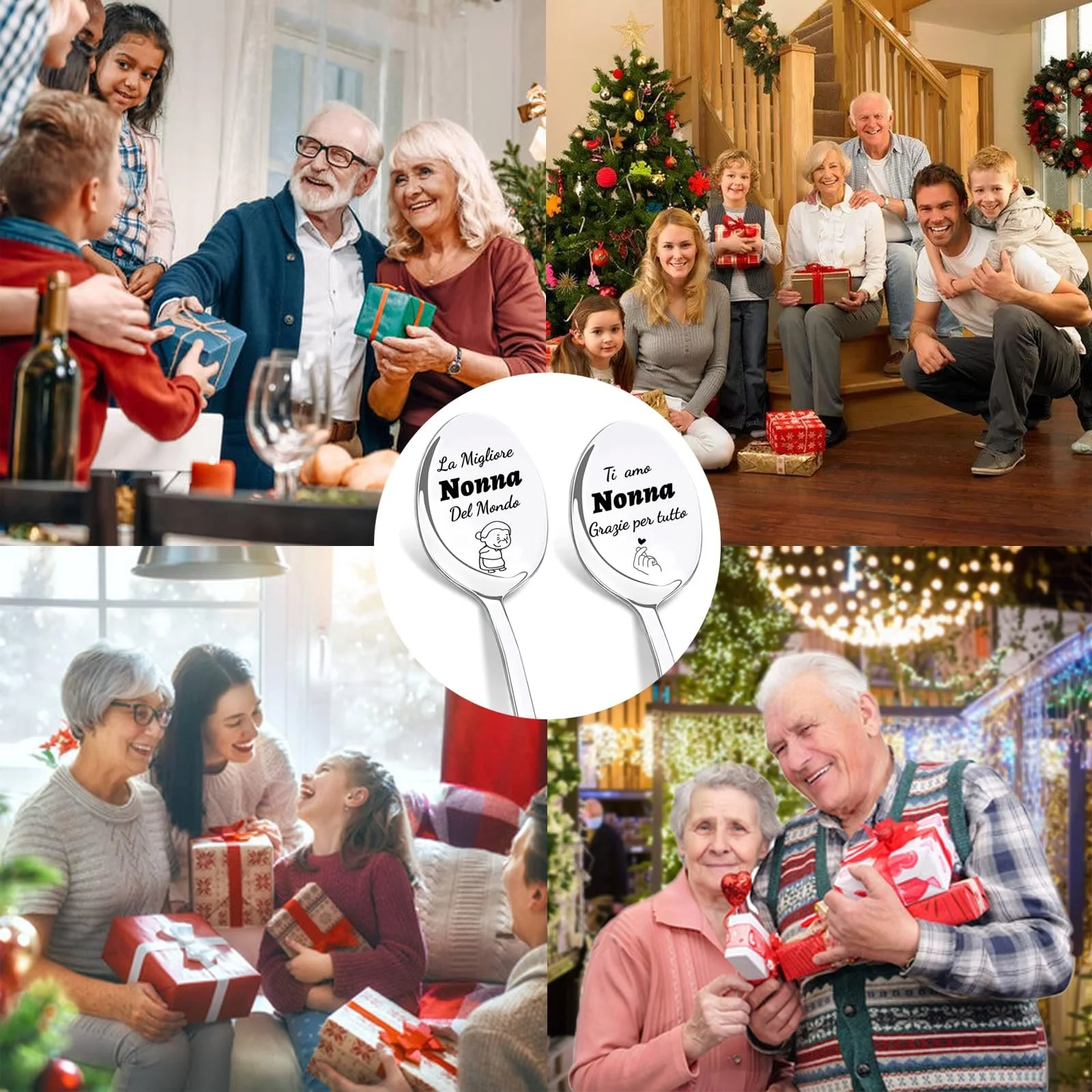 Ложка для кави Regalo Festa dei Nonni, Срібна, з нержавіючої сталі, персоналізована ложка з гравіюванням, Ich Liebe Dich, фото №5