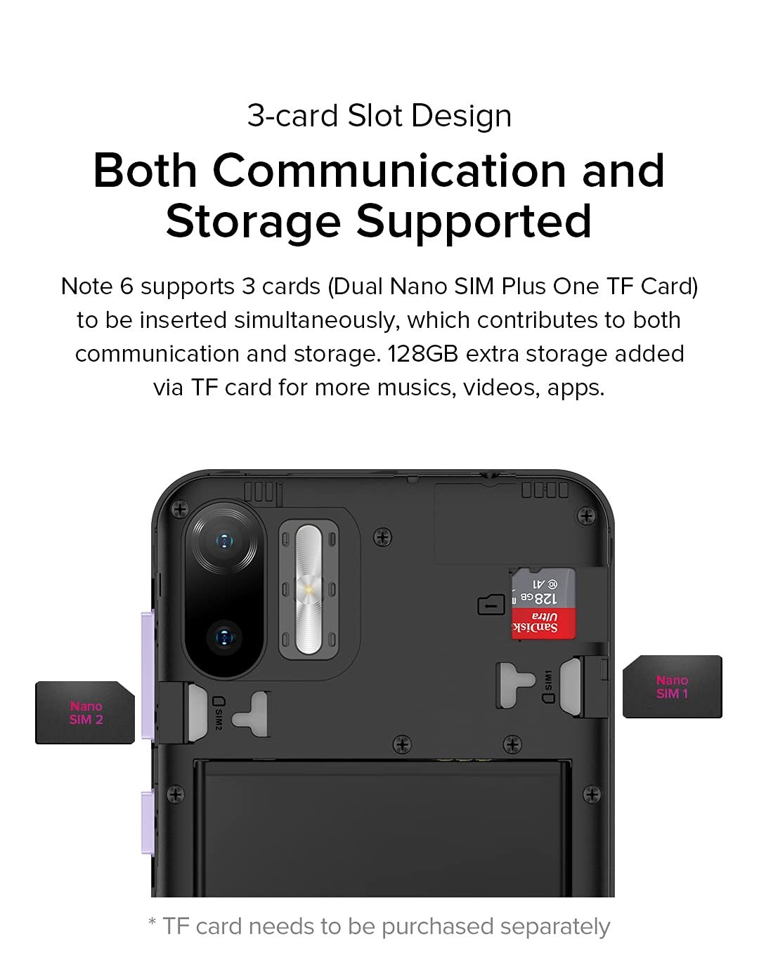 Смартфон Ulefone Note 6 3G 6.1 дюйм HD+ 1GB 32GB Dual SIM Purple, фото №8