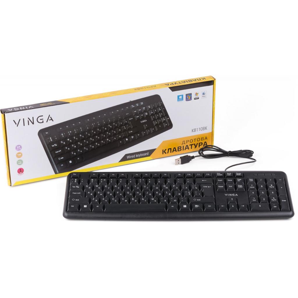 Клавиатура Vinga kb110bk Black USB KB110BK, фото №2
