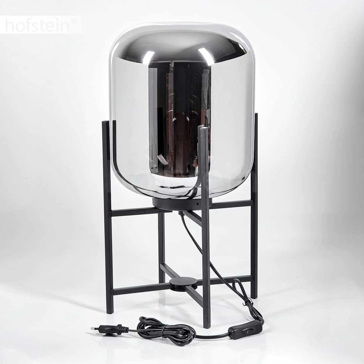 Настільна лампа Manzano E27 25 см Black/Chrome, фото №6