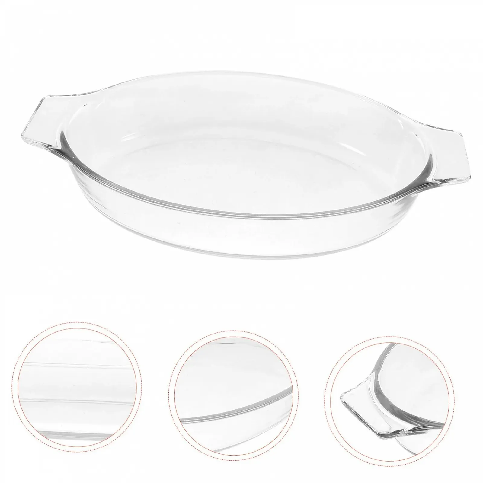 Форма для запекания стеклянная овальная с двумя ручками термостойкая, фото №6 Форма для запекания стеклянная овальная с двумя ручками термостойкая, фото №6