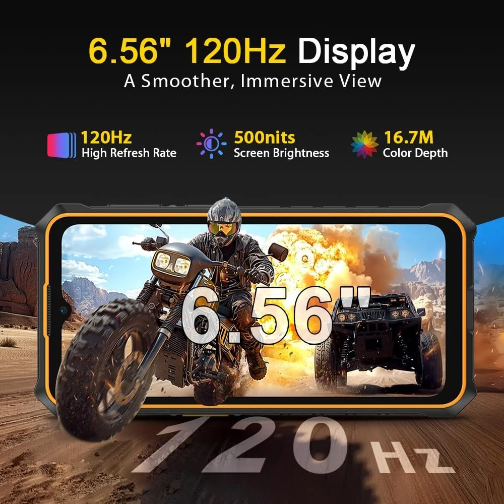 Защищенный смартфон Ulefone Rugking 3 Pro 16/128 GB 6.56 дюйма 120 Hz 5700 mAh IP68 Оранжевый, фото №4