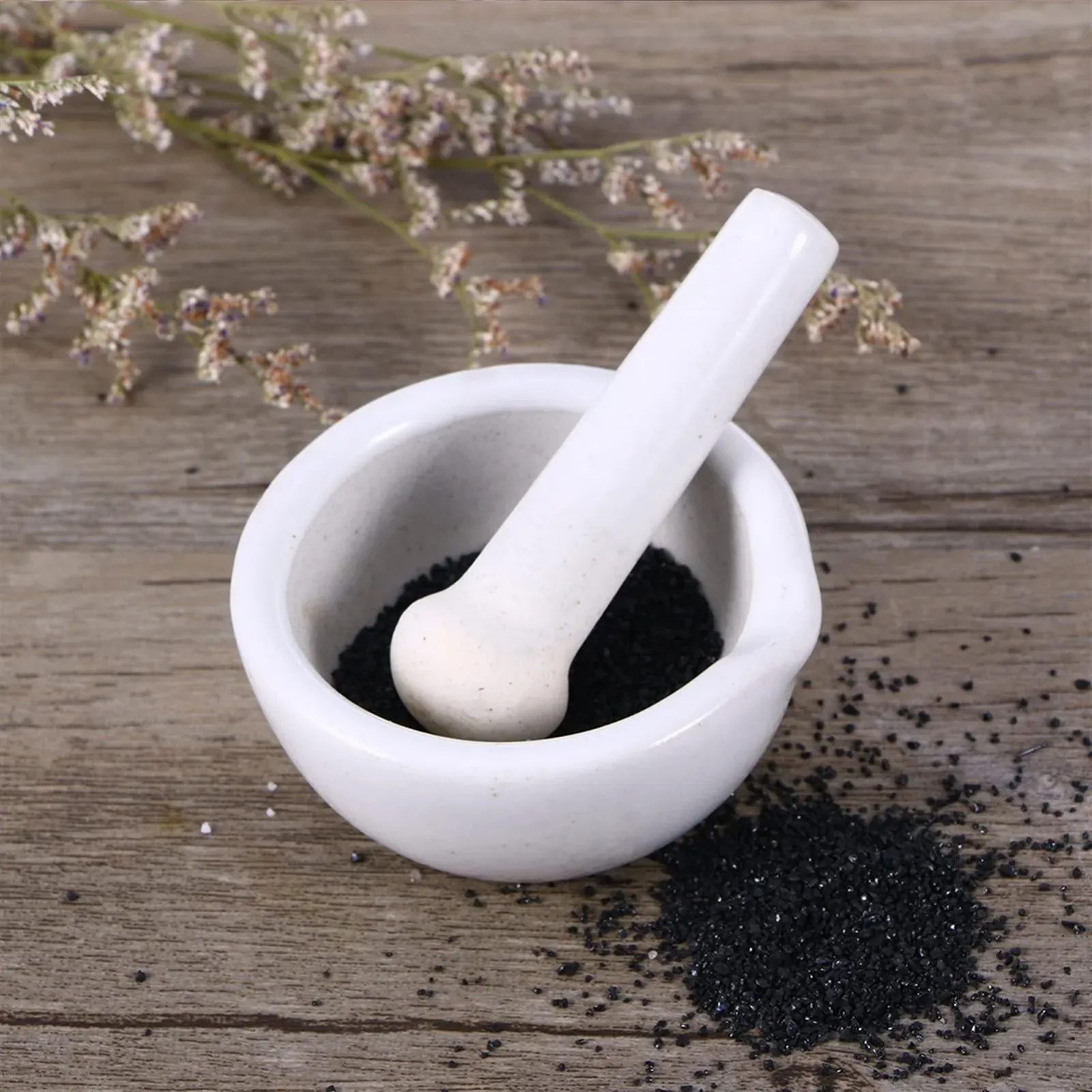 Набір керамічної ступки з товкачиком у китайському стилі, фото №3