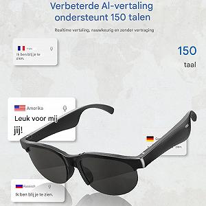 Переводчик Smart Glasses Аудио в реальном времени, беспроводной дисплей линзы Очки для перевода с распознаванием голоса для обучения, путешествий, изучения языков, конференций, многоязыкового обучения synthetic.ua - Фото 1