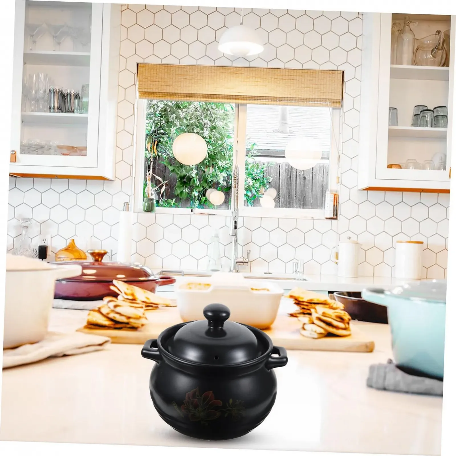 Каструля керамічна термостійка чорна, фото №6