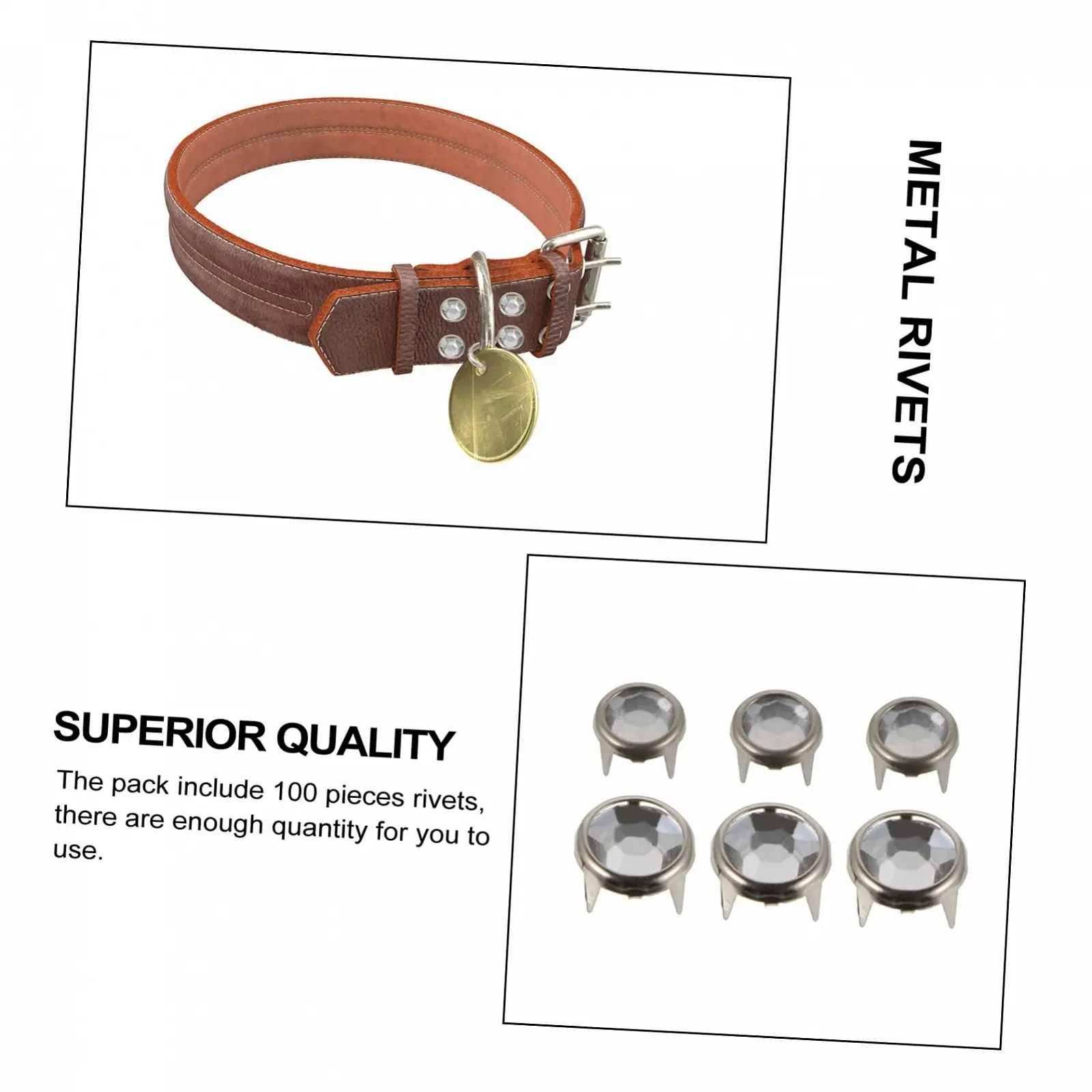 Заклепки Hohopeti Круглі, 600 шт, блискучі, для та аксесуарів, сплав, фото №8