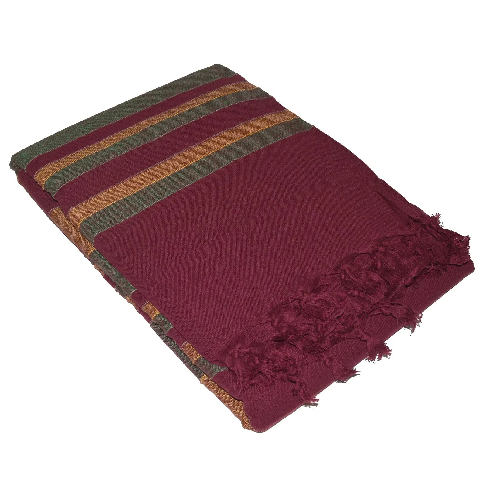 Покривало на ліжко Orientalhaus Nepal Бавовна (Вино-червоний/Зелений/Жовтий), фото №3