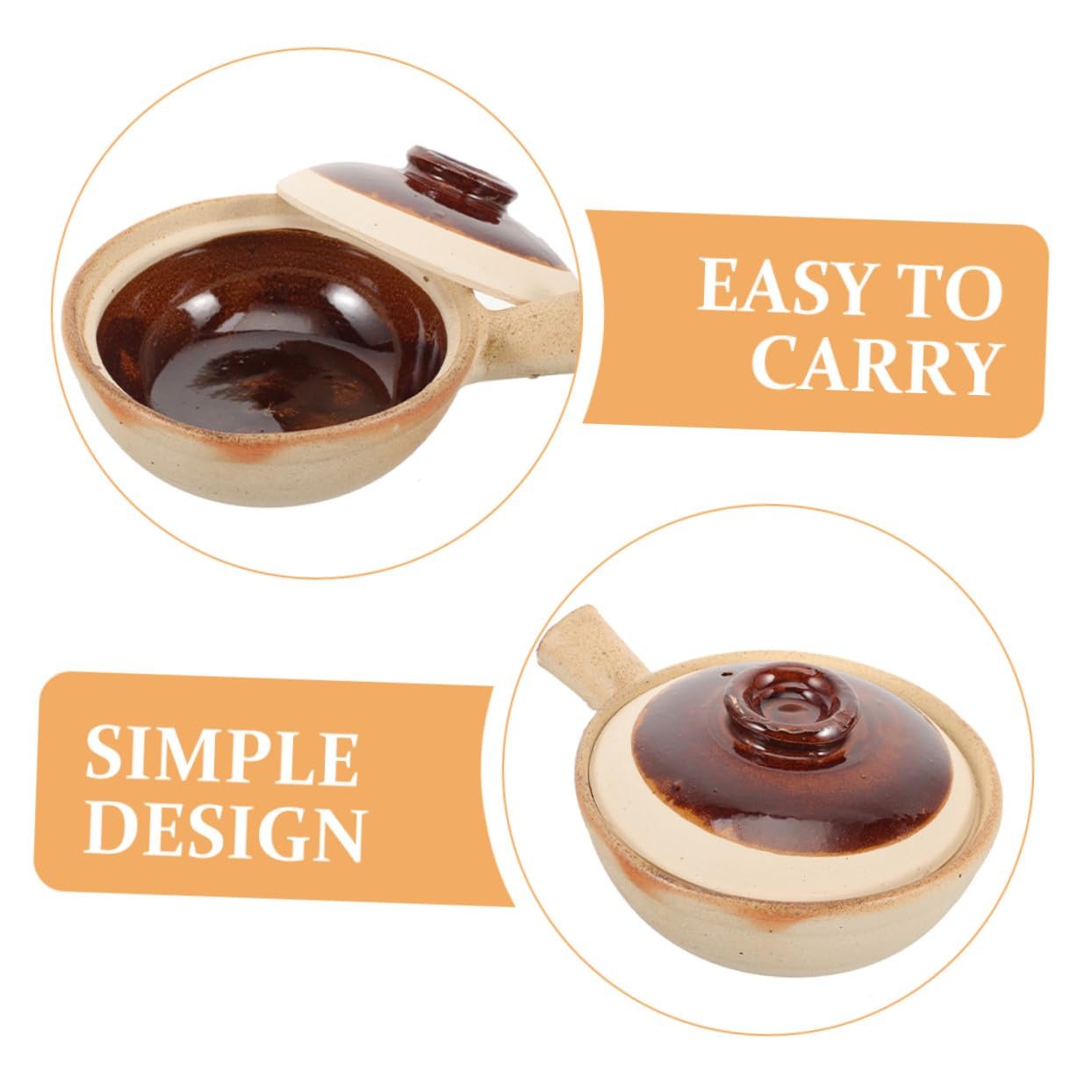 Ківш керамічний NUOBESTY для тушкування термостійкий з однією ручкою, фото №8