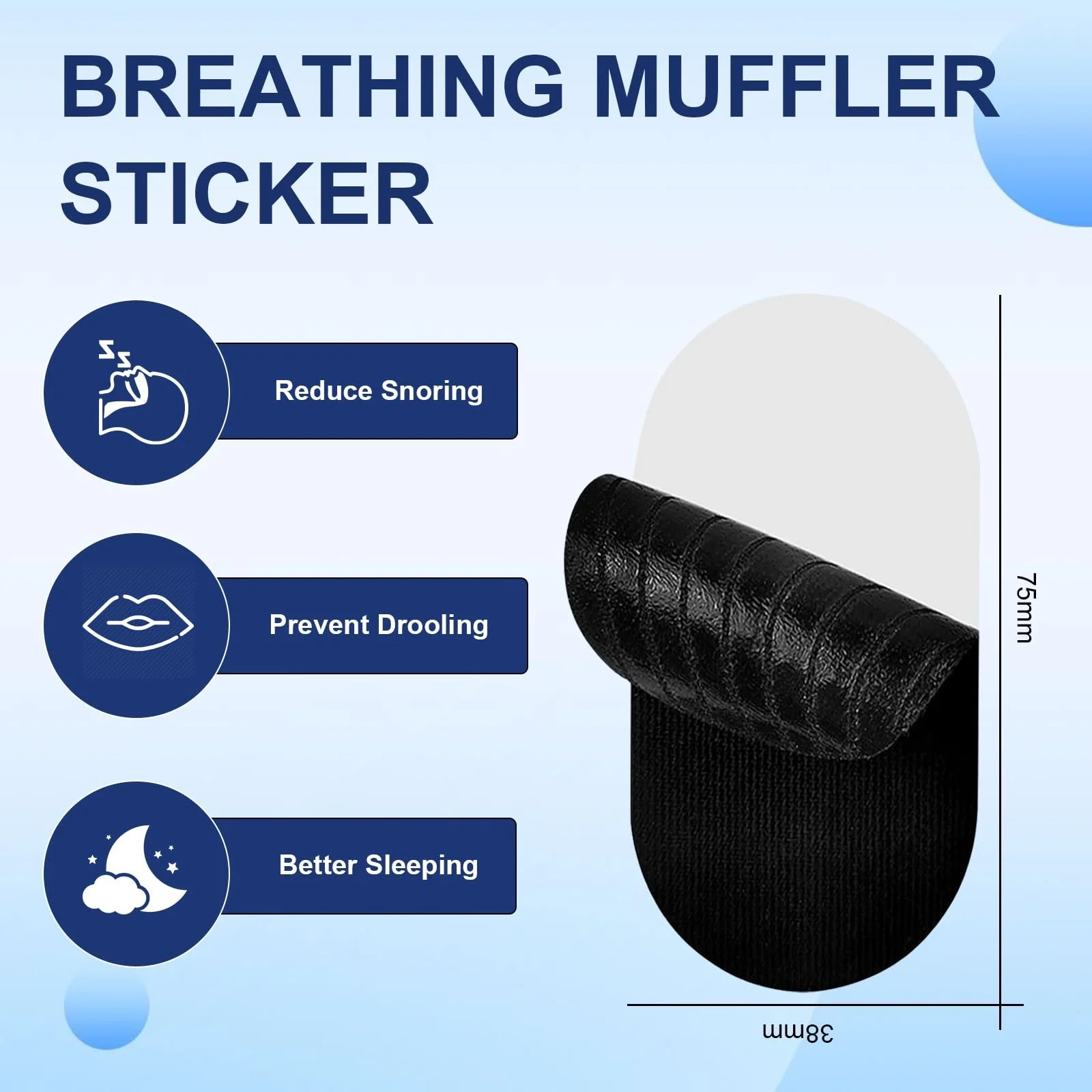 Смужки для сну Premium, 30 шт., проти хропіння, для рота, фото №4