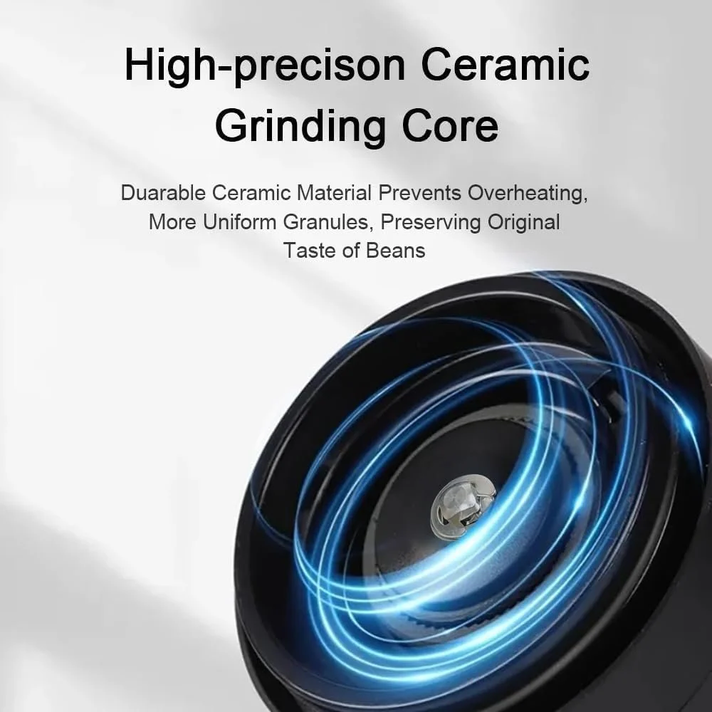 Портативна електрична кавомолка, маленька електрична , 40 регульованих рівнів помелу, акумуляторна, фото №2