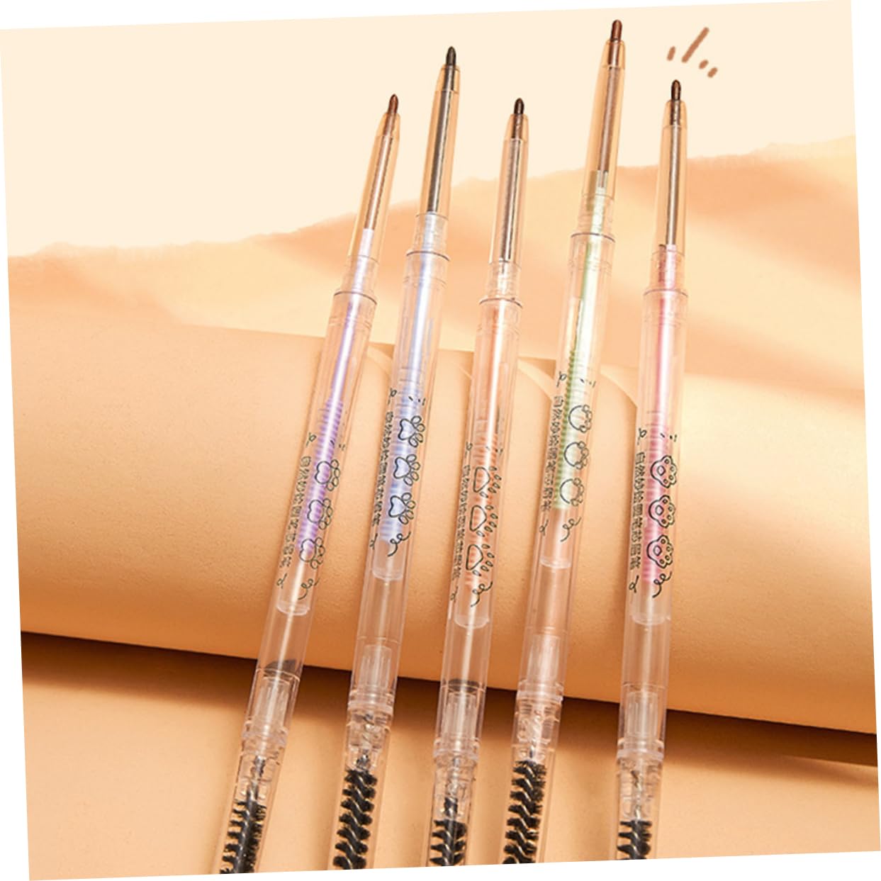 Олівець FRCOLOR 5шт ультратонкий для брів з пензлем анти-пітний м'ятний пластиковий, фото №5