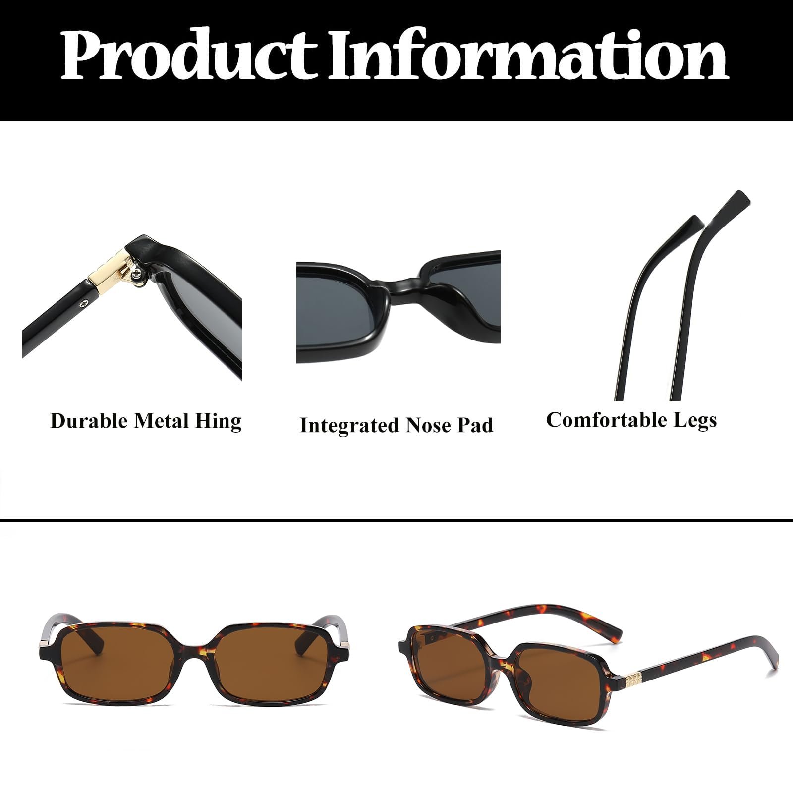 Вінтажні прямокутні сонцезахисні окуляри LJCZKA 90-х Маленькі квадратні Ретро, фото №4 Вінтажні прямокутні сонцезахисні окуляри LJCZKA 90-х Маленькі квадратні Ретро, фото №4