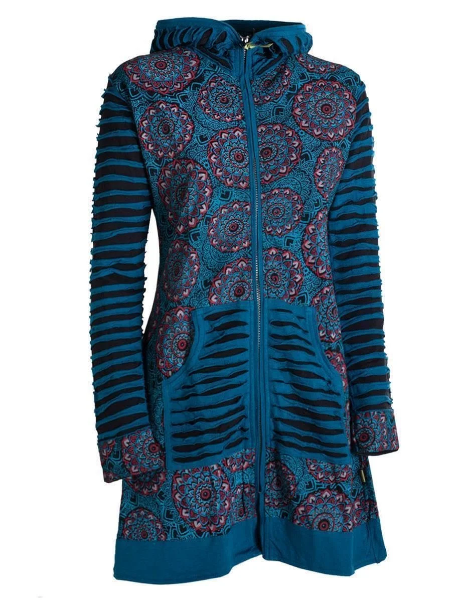 Женское пальто Vishes с цветочной мандалой из джерси, пальто в стиле хиппи с капюшоном, фото №4 Женское пальто Vishes с цветочной мандалой из джерси, пальто в стиле хиппи с капюшоном, фото №4
