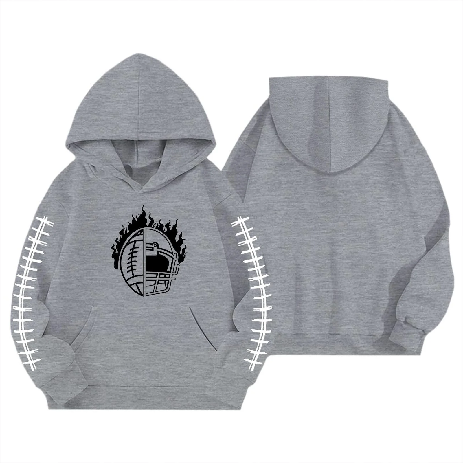 Худі для дівчинки з бейсбольним принтом, м'який флісовий пуловер, фото №2