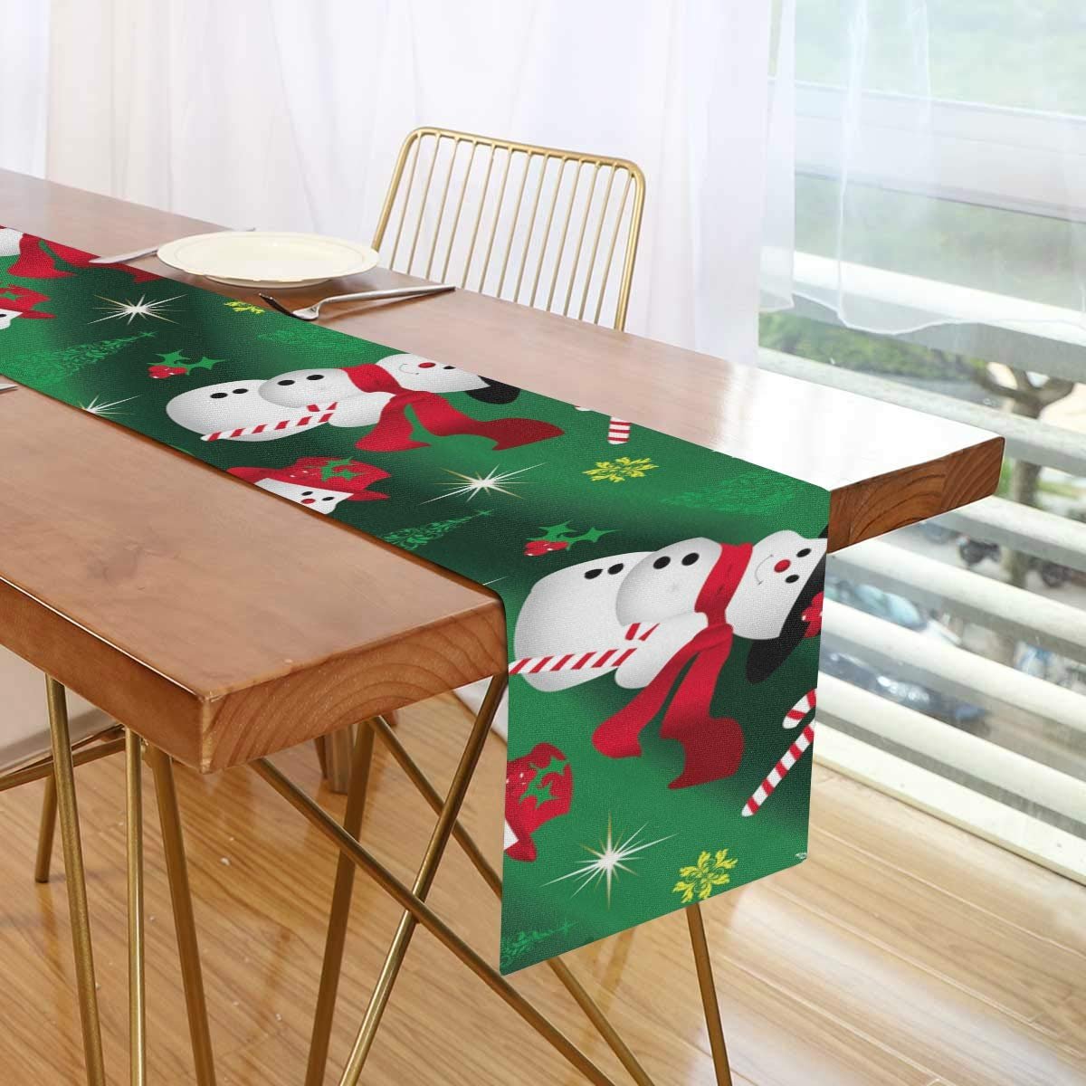 Настільна доріжка ZZCDD Snowman Long Heat Resistant Washable 13 x 70 дюймів, фото №6