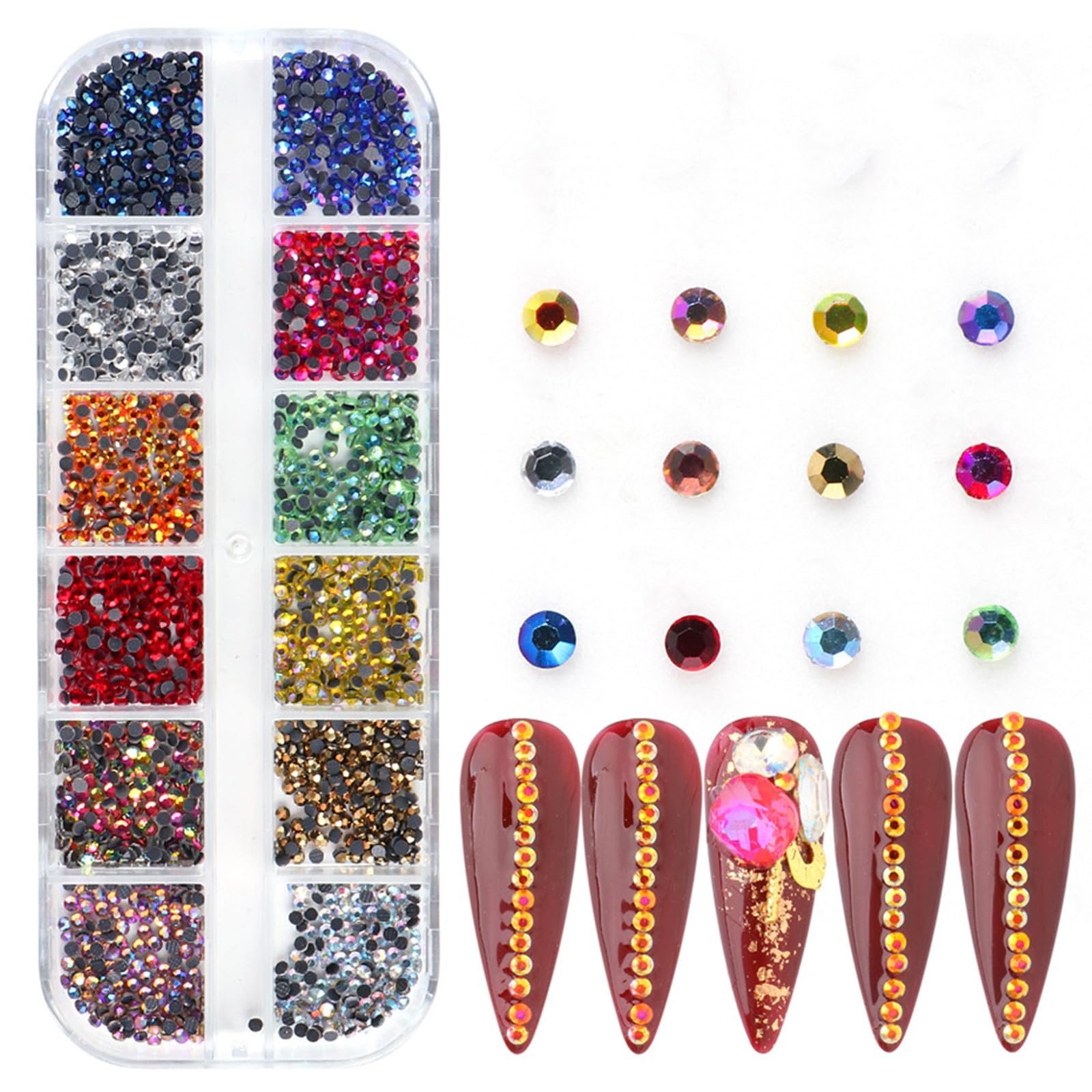 Стразы для ногтей круглые кристаллические драгоценные камни для мобильного телефона, ювелирных изделий, ожерелья, браслета, поделок, нейл-арта, фото №2