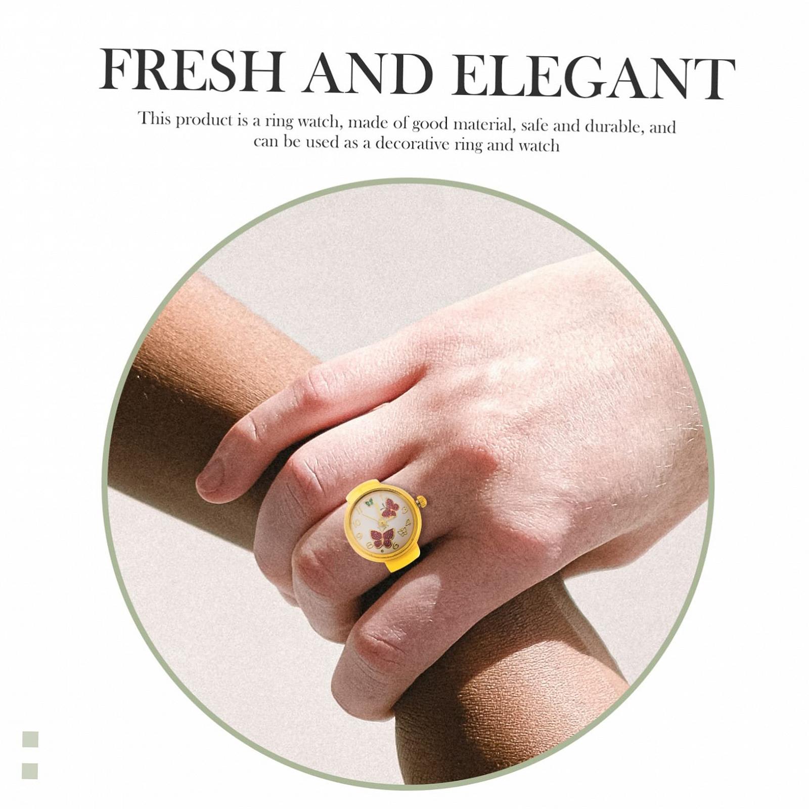 Кільце-годинник Healvian з креативним дизайном метелика, фото №6