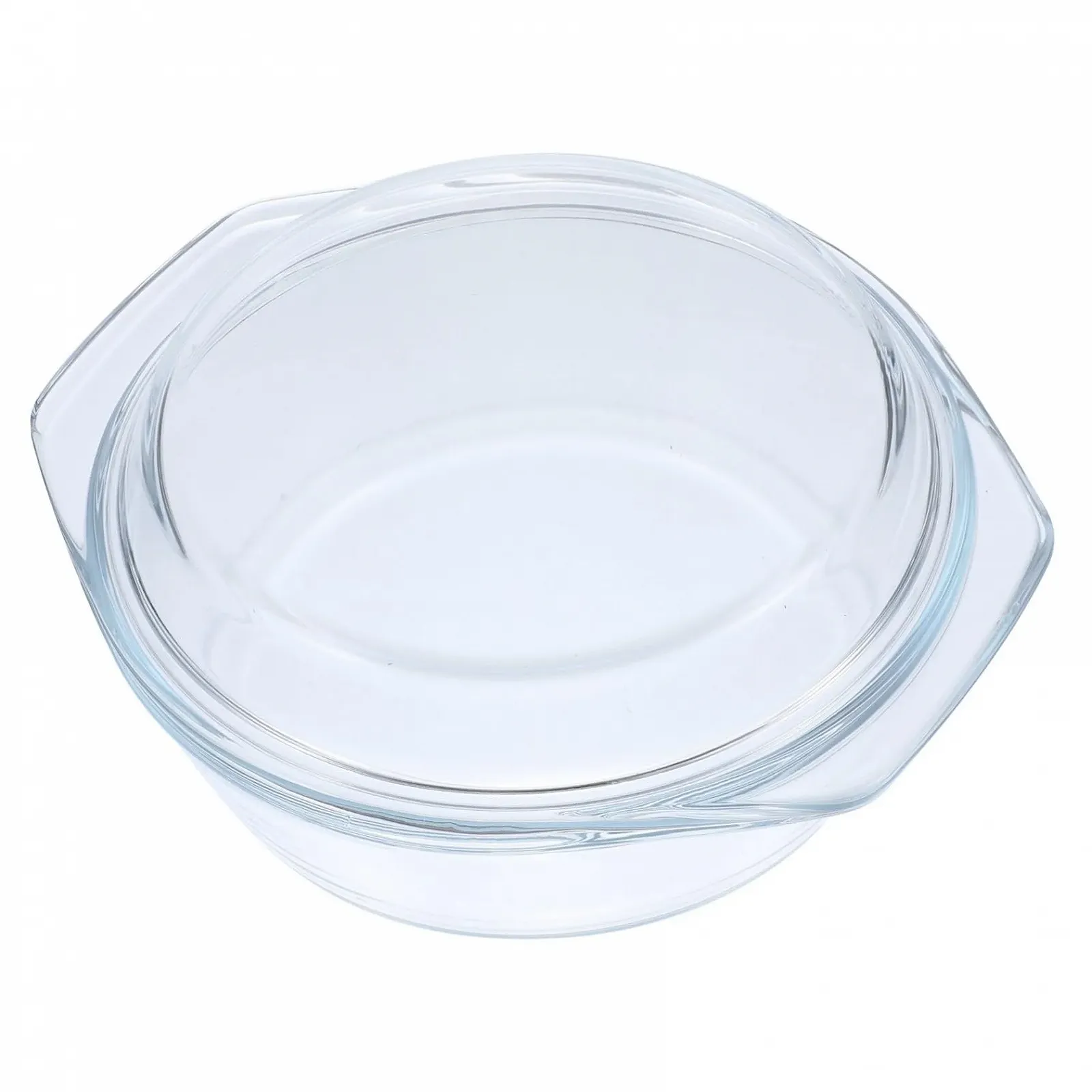 Форма для запікання VANZACK скляна кругла з кришкою прозора, фото №1