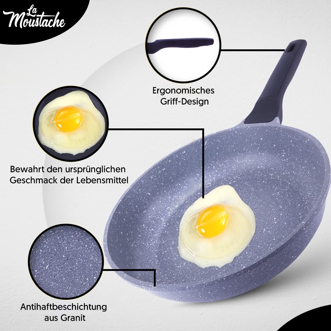 Набір La Moustache Pierre Сковорідки 20/24/28 см Чавунний алюміній Антипригарне покриття, фото №3