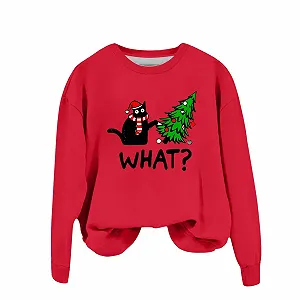 Рождественский свитер Briskorry, женский, с длинными рукавами, круглый вырез - Фото 1