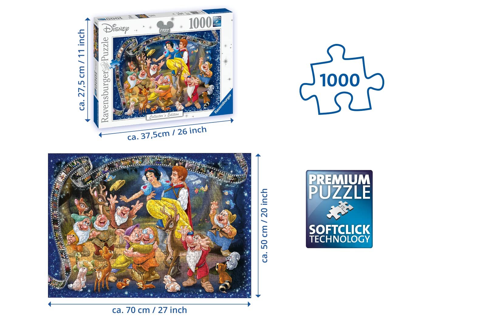 Пазл Ravensburger 1000 Pieces Grey, фото №3