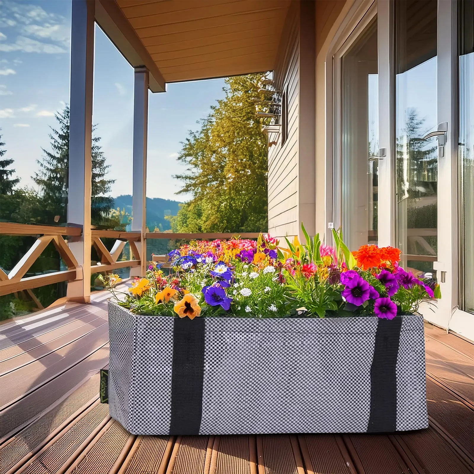 Сумка для рослин підвісна 3 шт. 40 x 17 см Чорний / Сірий, фото №4 Сумка для рослин підвісна 3 шт. 40 x 17 см Чорний / Сірий, фото №4