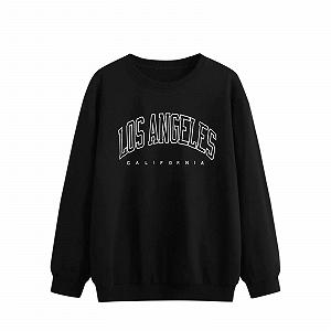 Женский Свитшот Los Angeles California Винтажный Колледж Круглый вырез Легкий Свободный Длинный рукав Буква Однотонный Смешной 2025 - Фото 1