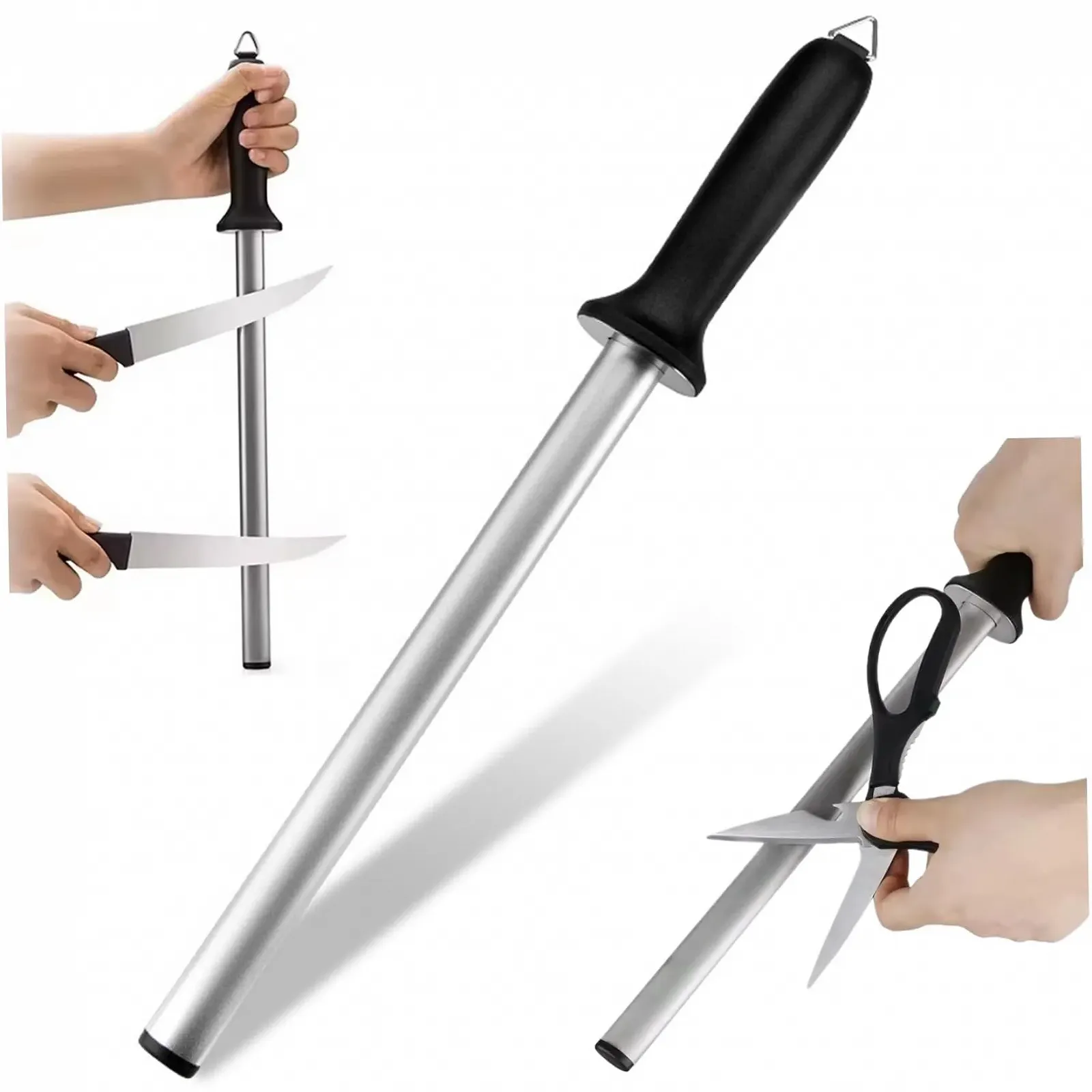 Мусат алмазний 10 дюймів високотвердий для заточування кухонних та мисливських ножів, фото №1