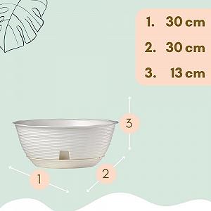 Підвісні кошики GarPet Набір з 2 шт. Ротанг Білий З металевими ланцюжками synthetic.ua - Фото 1