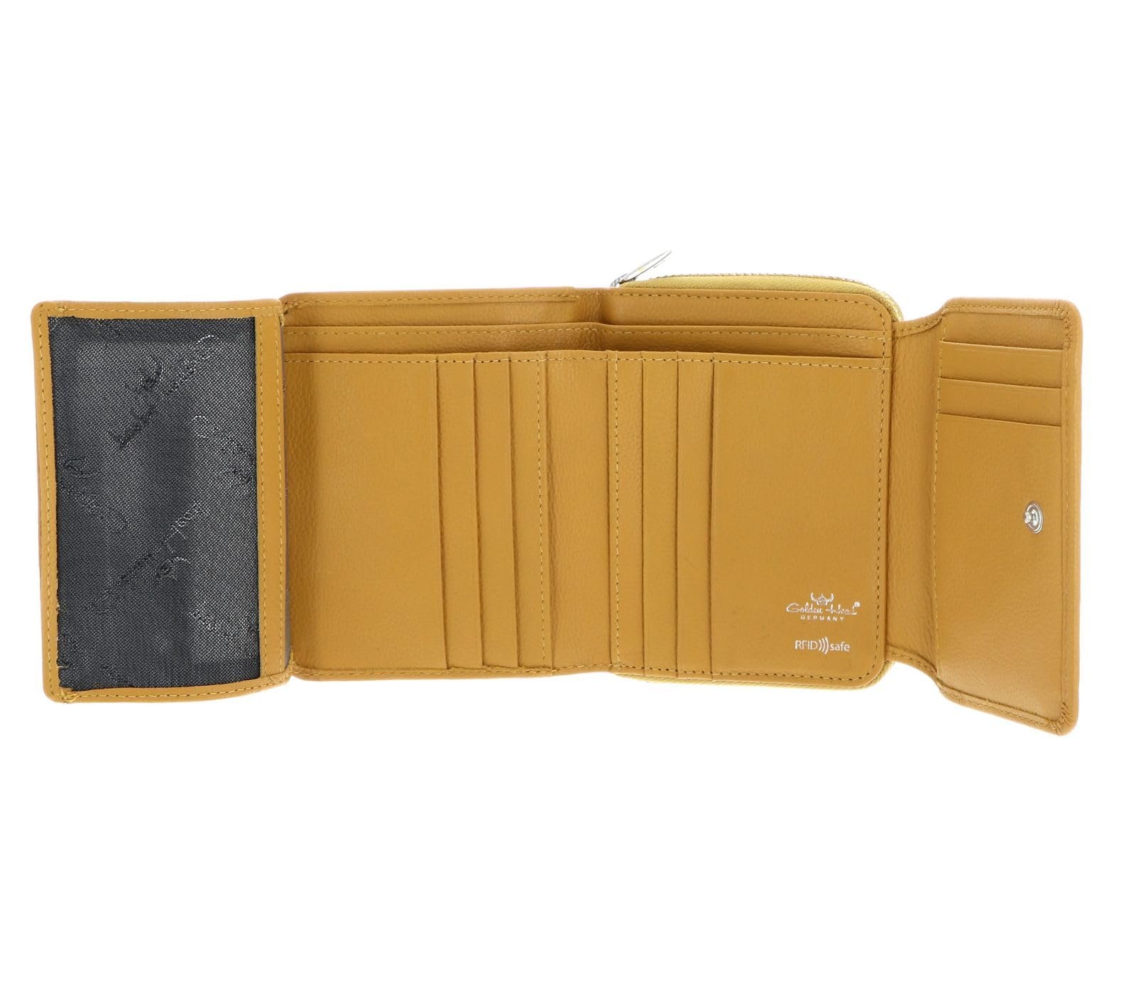 Гаманець Golden Head Madrid RFID Шкіряний 11.5 см, гірчично-жовтий, фото №3