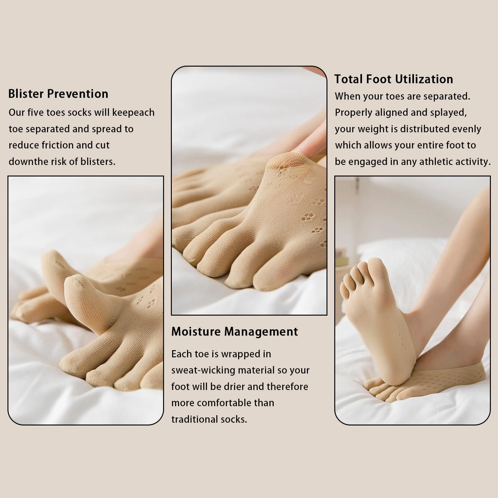 Шкарпетки Жіночі з органічної бавовни, Нековзні, для йоги, Розмір 35-39 (5 пар), фото №3 Шкарпетки Жіночі з органічної бавовни, Нековзні, для йоги, Розмір 35-39 (5 пар), фото №3