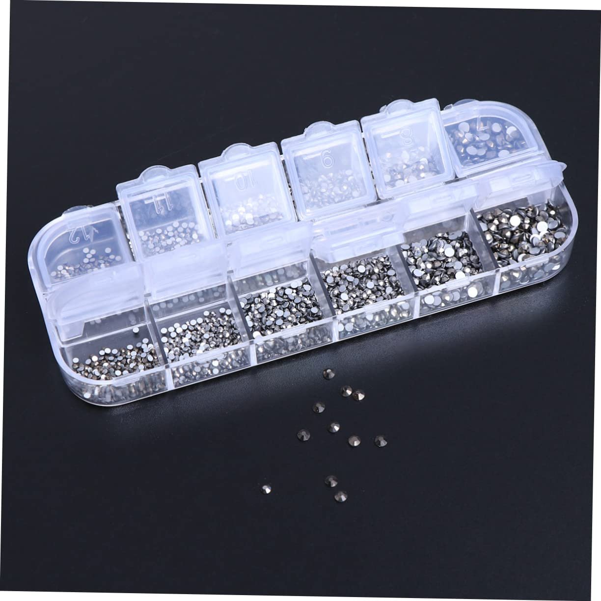 Стразы Плоские NUOBESTY Круглые Кристаллы 3360 шт Минерально-серый, фото №3