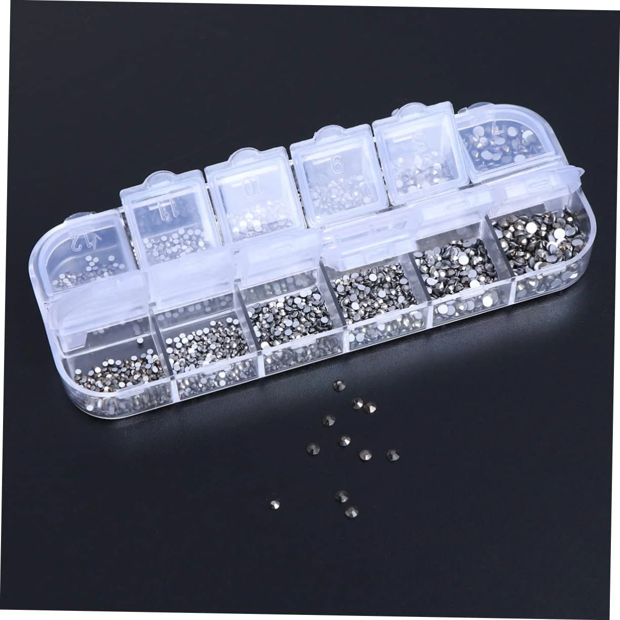 Стрази Плоскі NUOBESTY Круглі Кристали 3360 шт Мінерально-сірий, фото №3