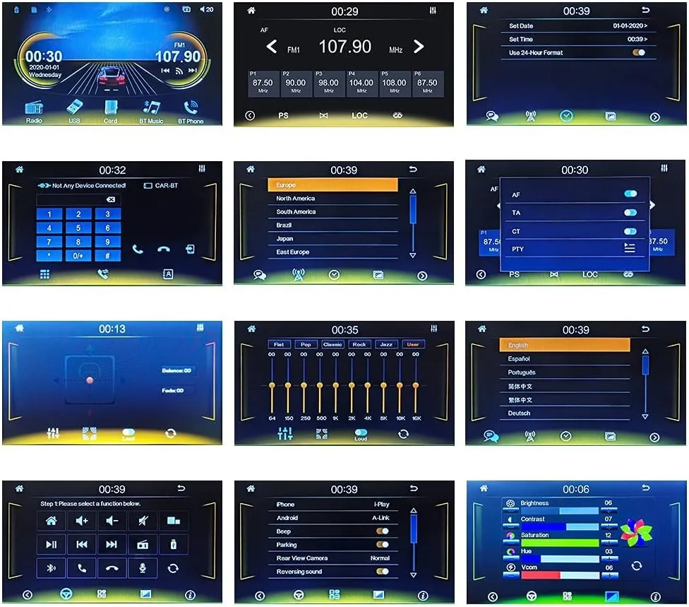 Автомагнітола CAMECHO Q3516A3 / 7" / Сенсорна / Apple CarPlay / Android Auto / Bluetooth / WI-FI / USB / AUX / SD slot / 1DIN, фото №7 Автомагнітола CAMECHO Q3516A3 / 7" / Сенсорна / Apple CarPlay / Android Auto / Bluetooth / WI-FI / USB / AUX / SD slot / 1DIN, фото №7
