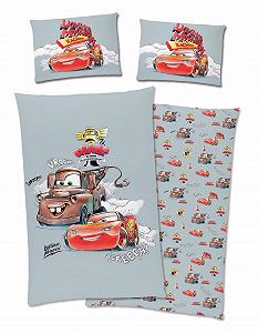 Постільна білизна Disney Cars 40 x 60 см + 100 x 135 см, 100% бавовна, з блискавкою - Фото 1
