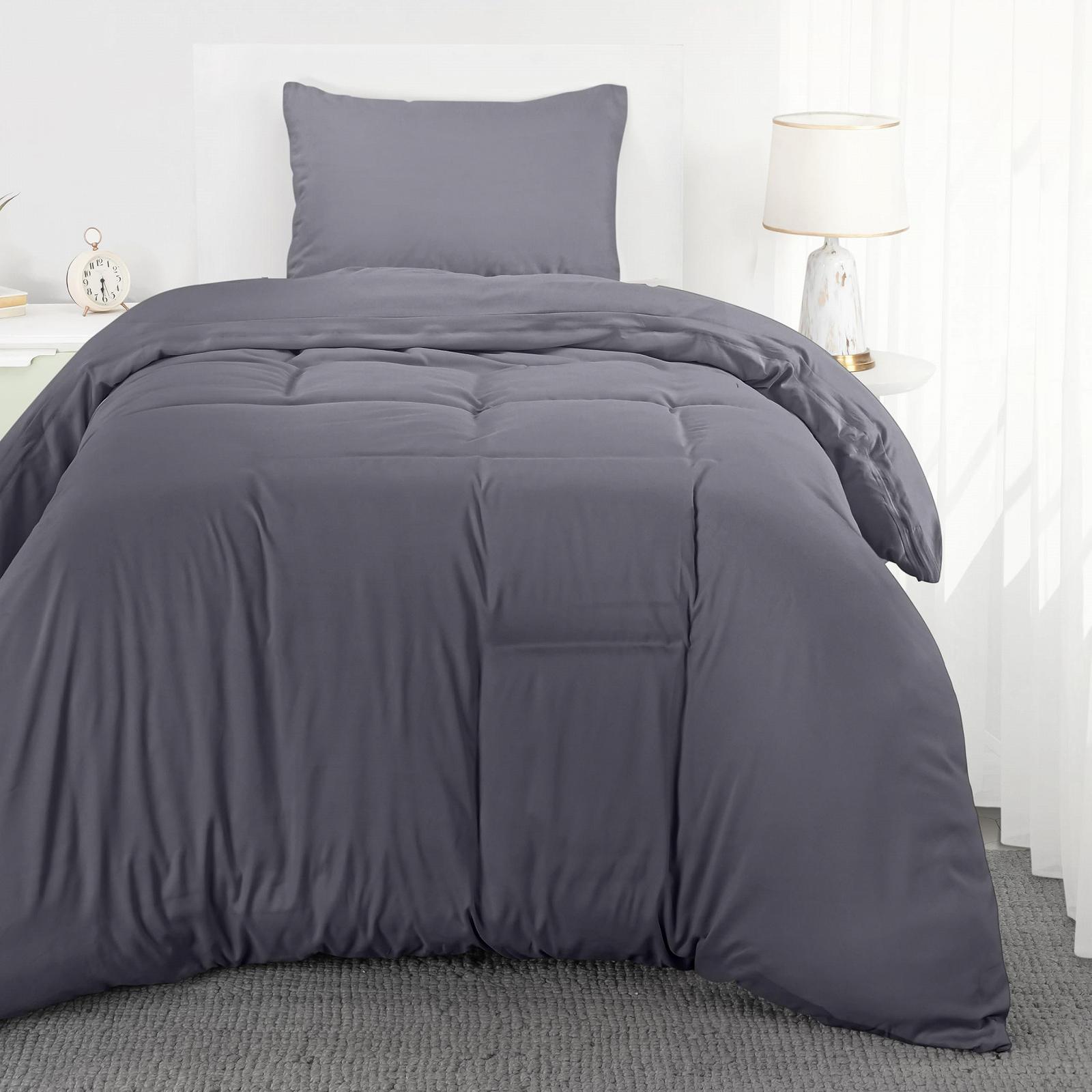 Комплект постільної білизни Utopia Bedding 135 x 200 см, Підковдра з мікрофібри 135 x 200 см + 1 наволочка 80 x 80 см, Сірий, фото №3