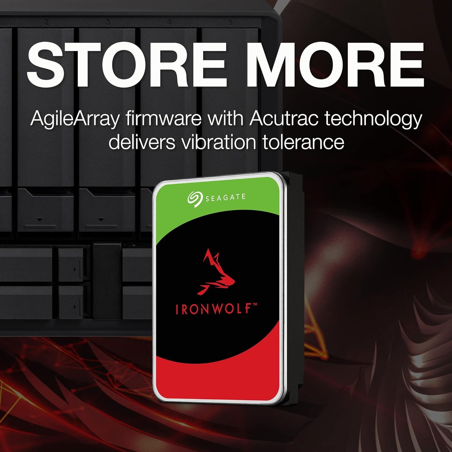 Жесткий диск Seagate IronWolf  1ТБ 5400об/м 180 МБ/с 3.5" SATA III (ST1000VNZ08/ST1000VN008), фото №3