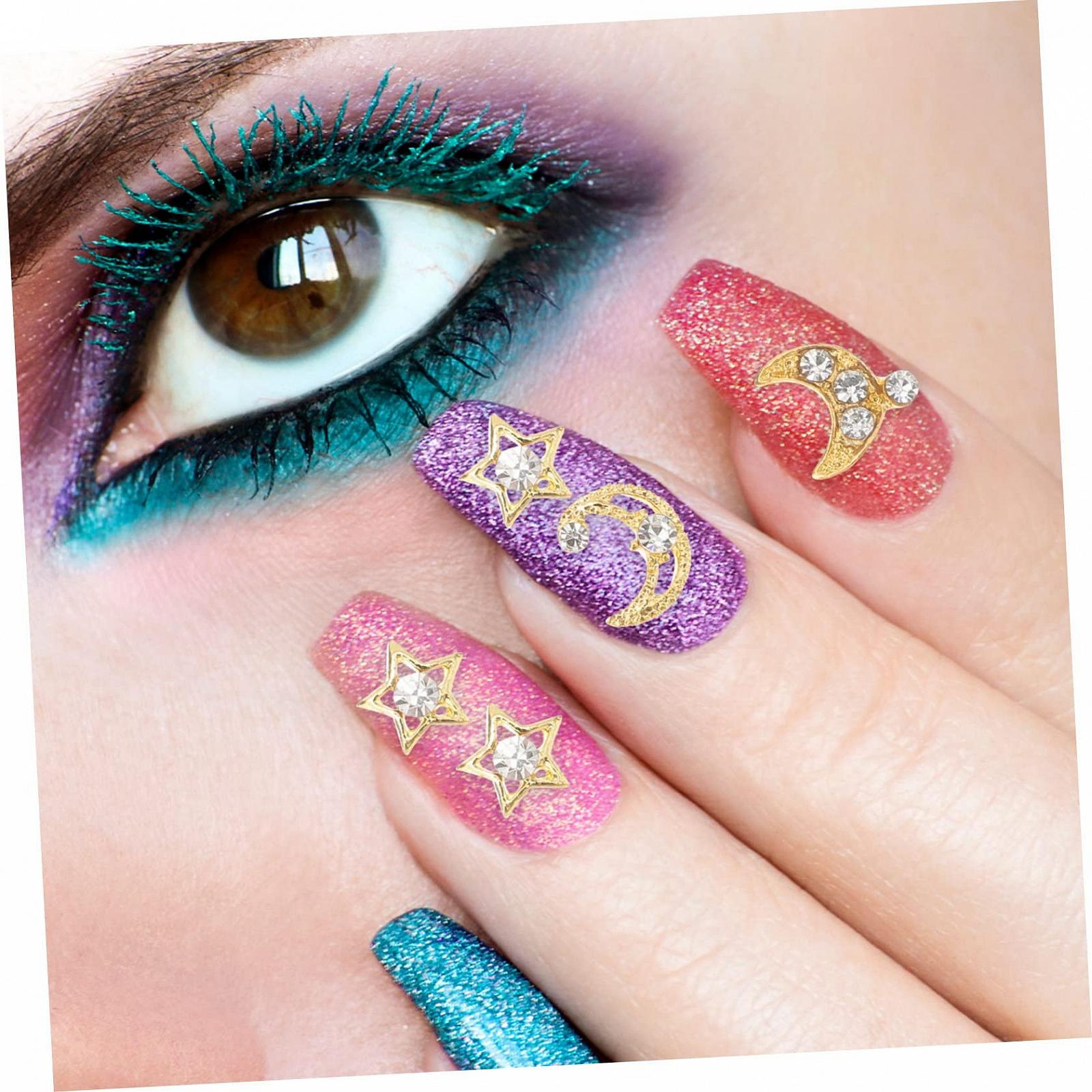 Украшения для ногтей FRCOLOR Луна и звезды 150шт. Аксессуары для маникюра Блестящие украшения для творческого дизайна ногтей, фото №9