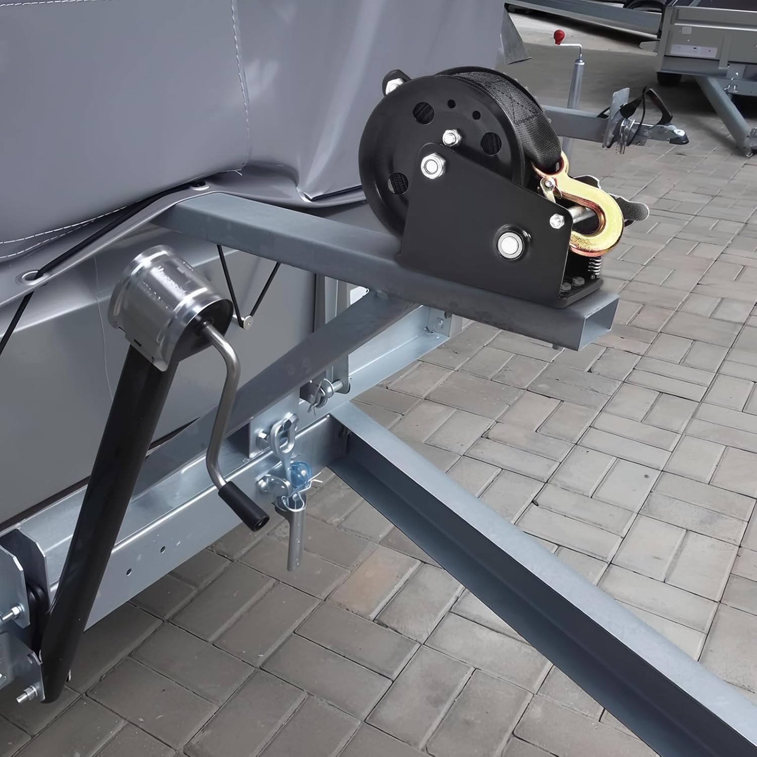 Ручна лебідка VEVOR KW1200 / Для причепа човна / Чорна, фото №3 Ручна лебідка VEVOR KW1200 / Для причепа човна / Чорна, фото №3