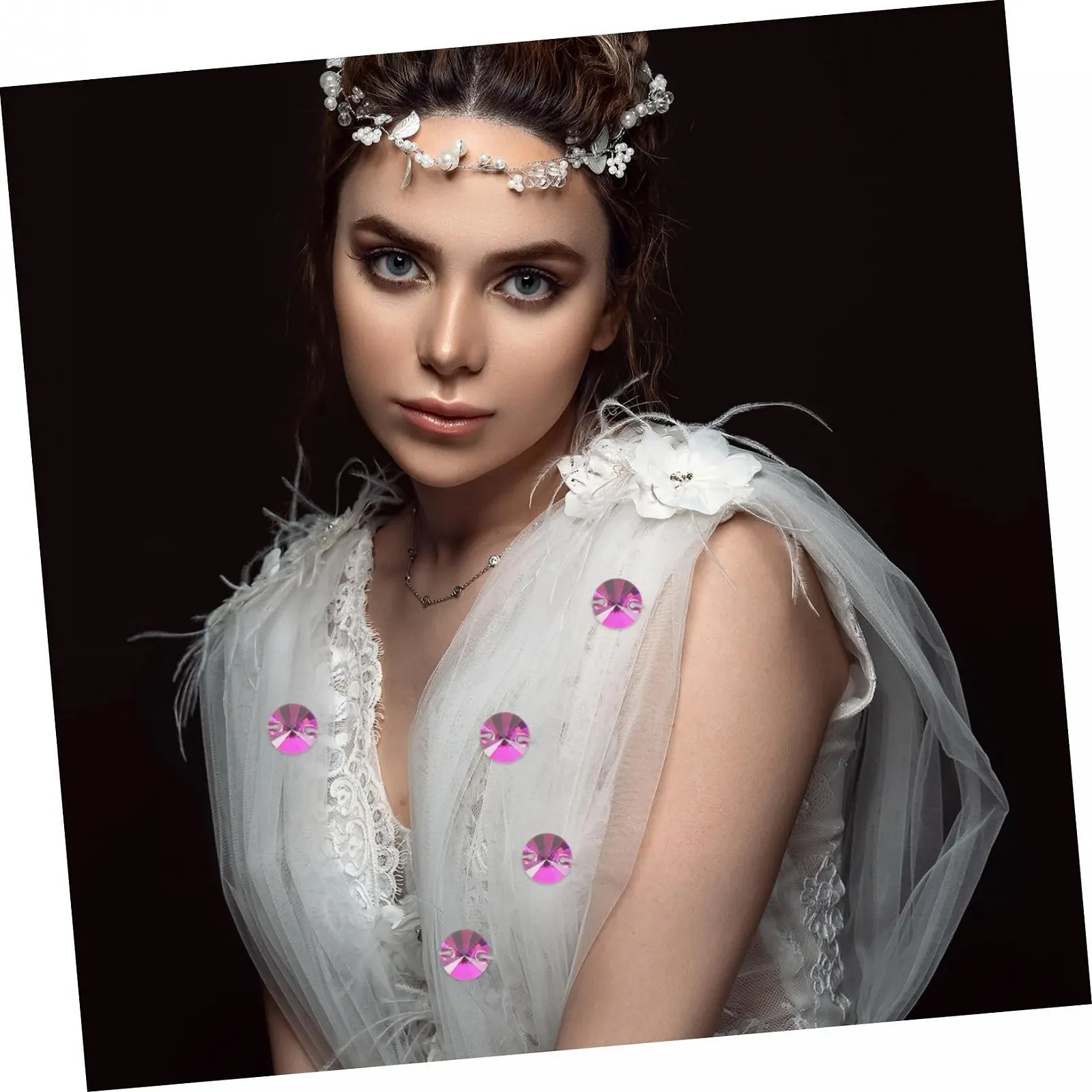 Круглі стрази STOBOK з плоскою задньою частиною, скляні для ловців сонця, DIY вироби, 48 шт., фото №5