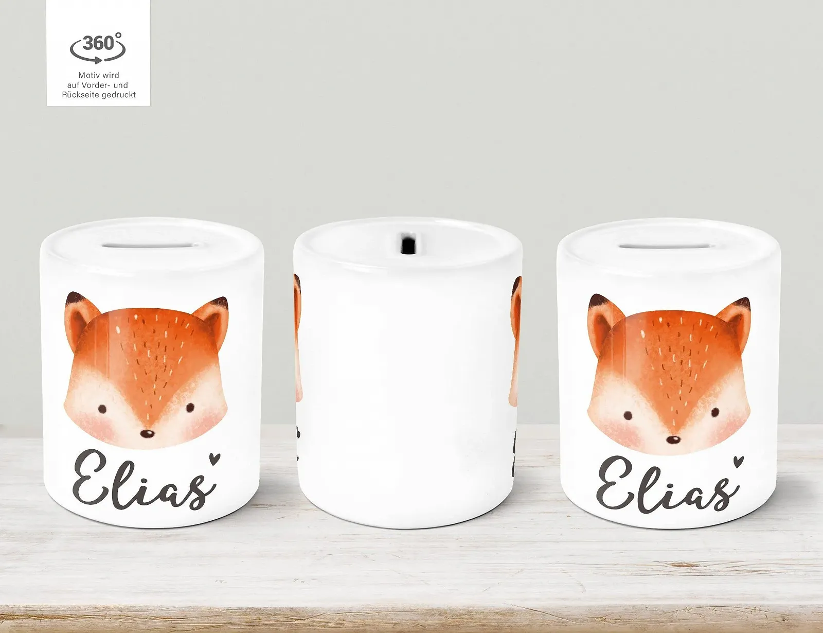 Скарбничка з ім'ям Bear Fox Unicorn керамічна, фото №2