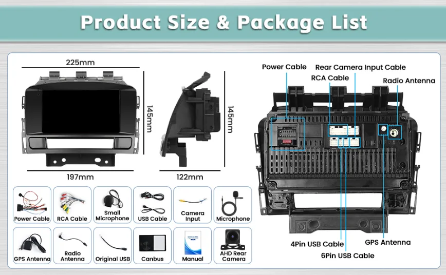 Штатная автомагнитола Hikity для Opel Astra J 2011-2012 / Buick Excelle 2010-2014 / 7" / Сенсорная / 4/64Гб / Android 13 / Apple CarPlay / Android Auto / Bluetooth / WI-FI / GPS / USB, фото №8