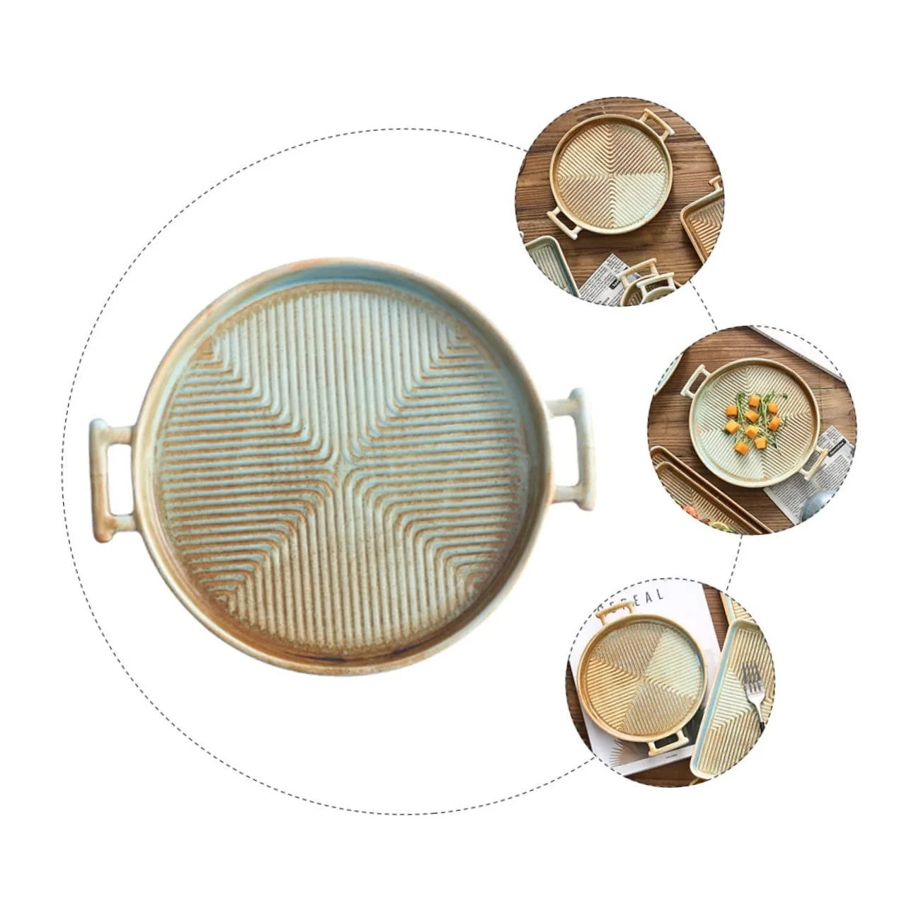 Форма для запекания SOIMISS круглая керамическая термостойкая с ручками антипригарная, фото №7