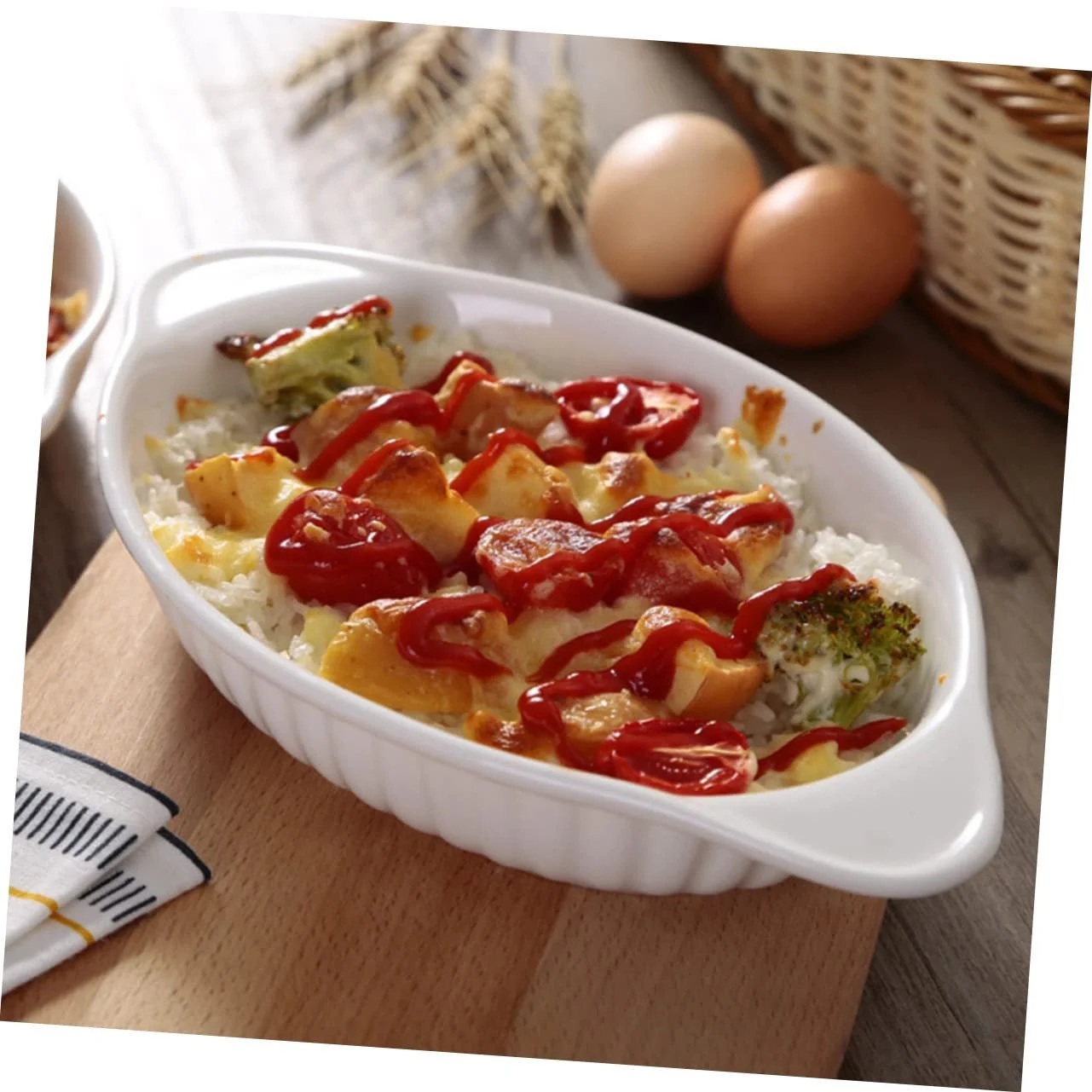 Керамічне деко VALICLUD з подвійною ручкою термостійке штабелювальне для мікрохвильової печі та посудомийної машини, фото №2 Керамічне деко VALICLUD з подвійною ручкою термостійке штабелювальне для мікрохвильової печі та посудомийної машини, фото №2