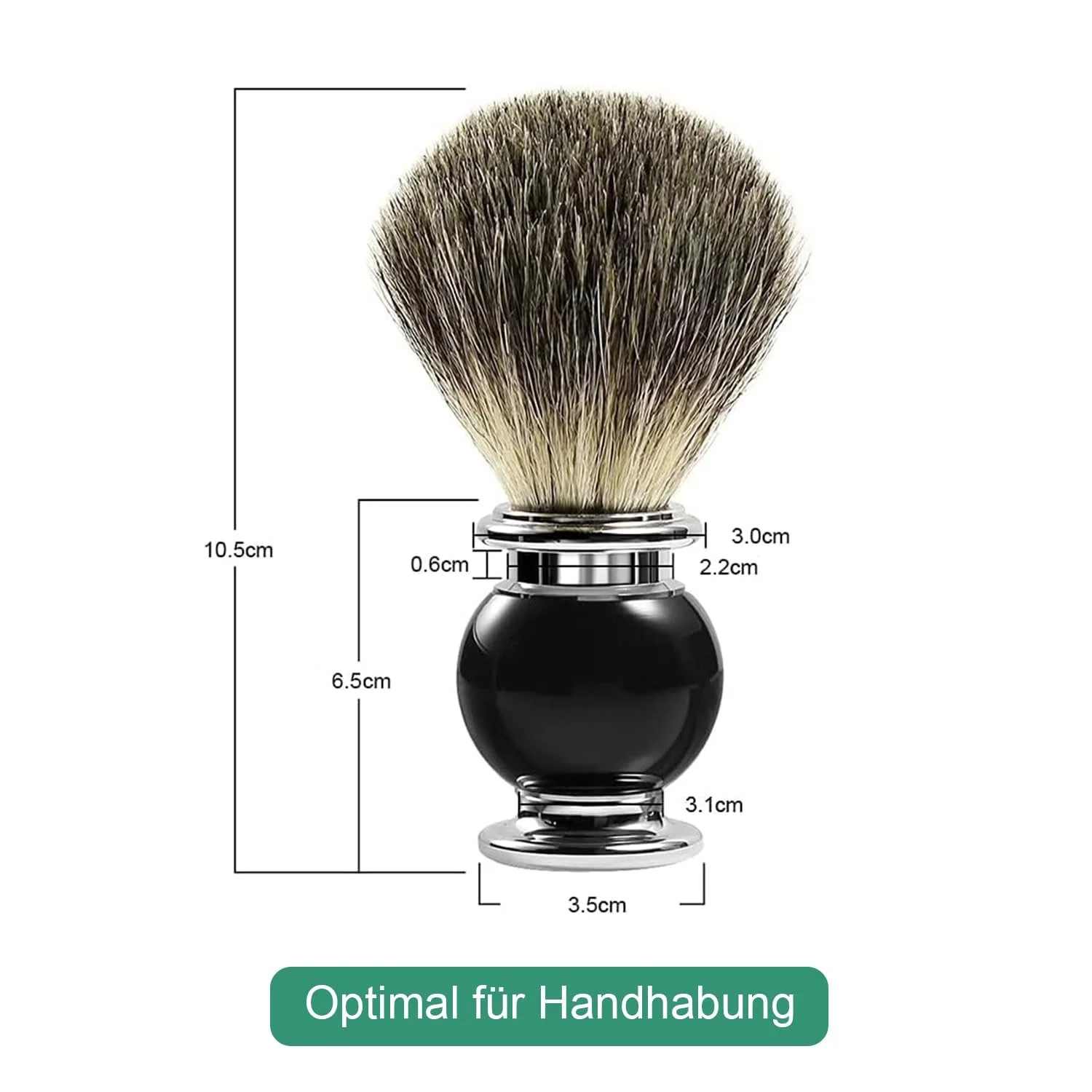 Помазок для бритья GRUTTI Vegan Imitation Badger Hair Ergonomic Handle, фото №4