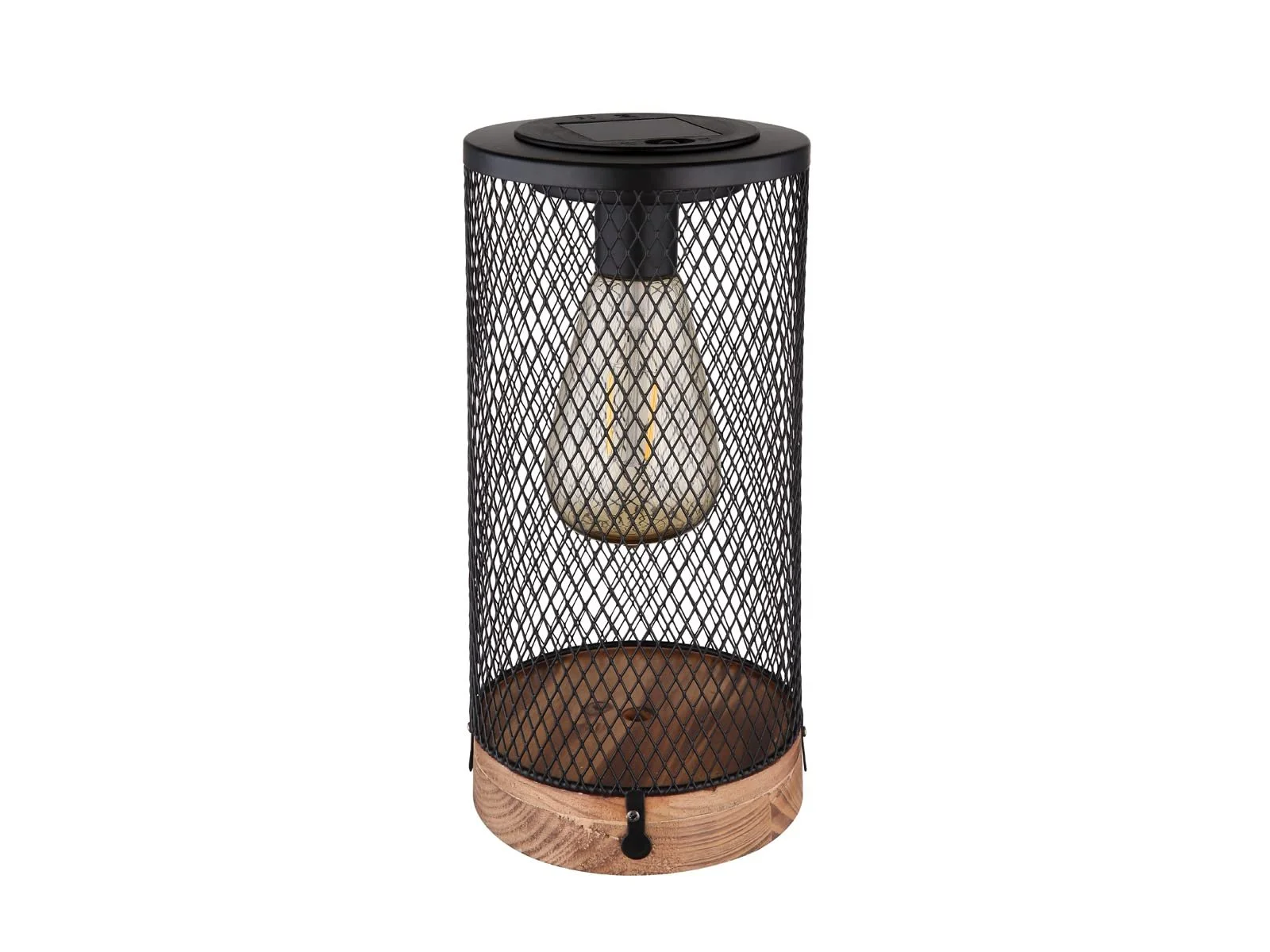 Настільна лампа Solar Set of 2 Metal Grid Wooden Base 25.5 см, фото №8