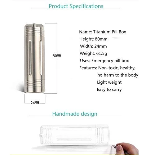 Тримач для таблеток TITST Титан Портативний Легкий Водонепроникний Багатоцільовий Герметичний для Кемпінгу EDC, фото №3