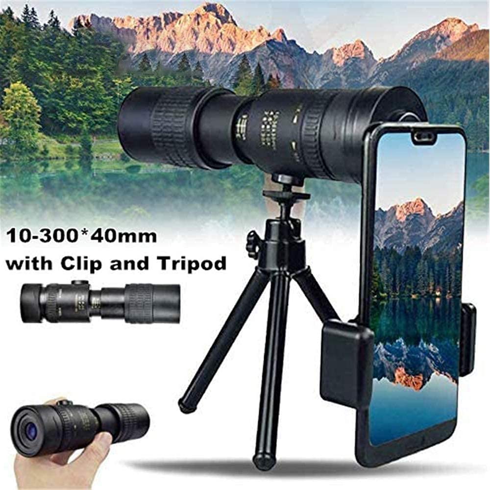 Монокуляр Fernglas 4K 10–300x30 мм водонепроницаемый HDR с штативом и держателем черный, фото №3
