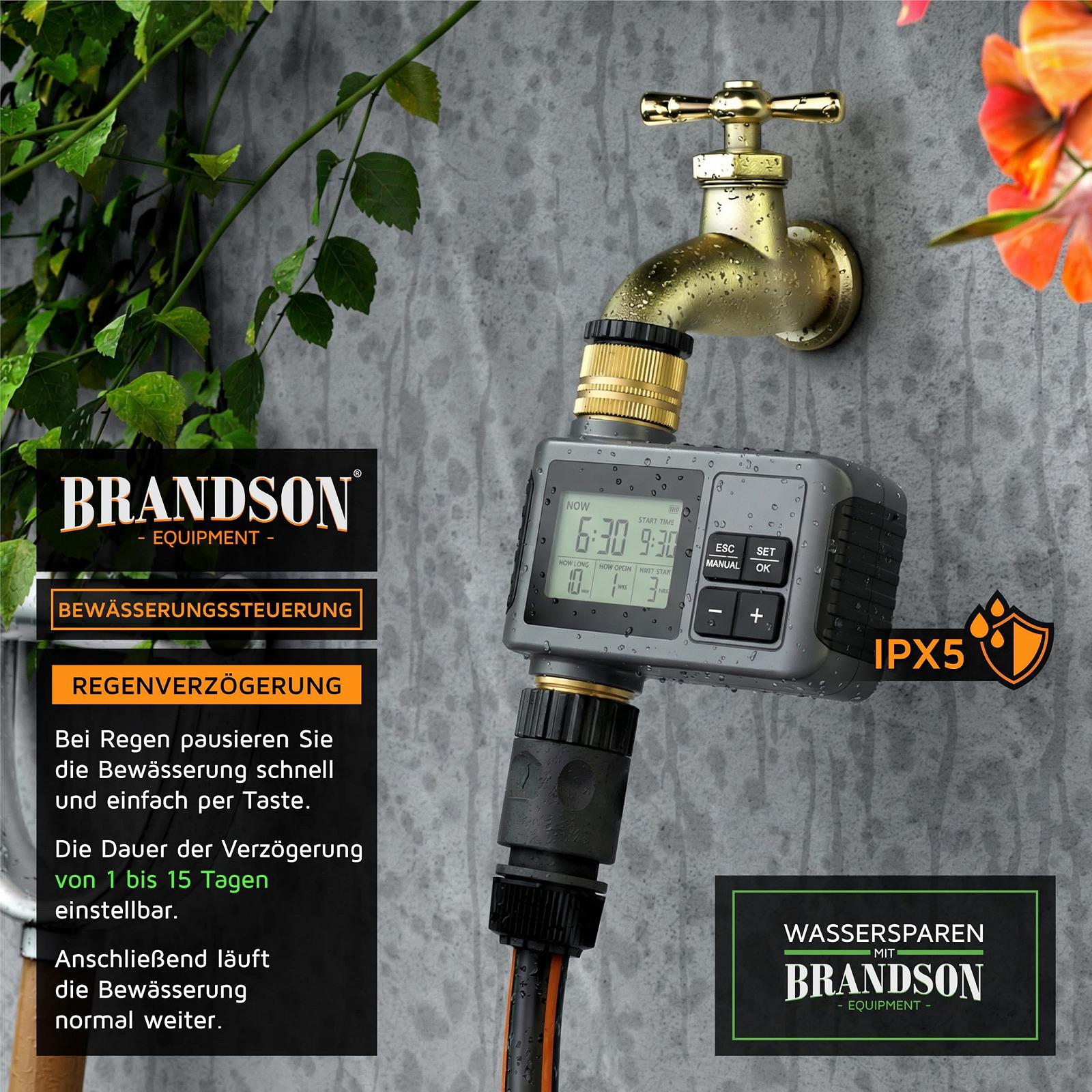 Цифровий Контролер, таймер поливу Brandson 308371 LCD 1.8" латунні з'єднання, фото №5 Цифровий Контролер, таймер поливу Brandson 308371 LCD 1.8" латунні з'єднання, фото №5